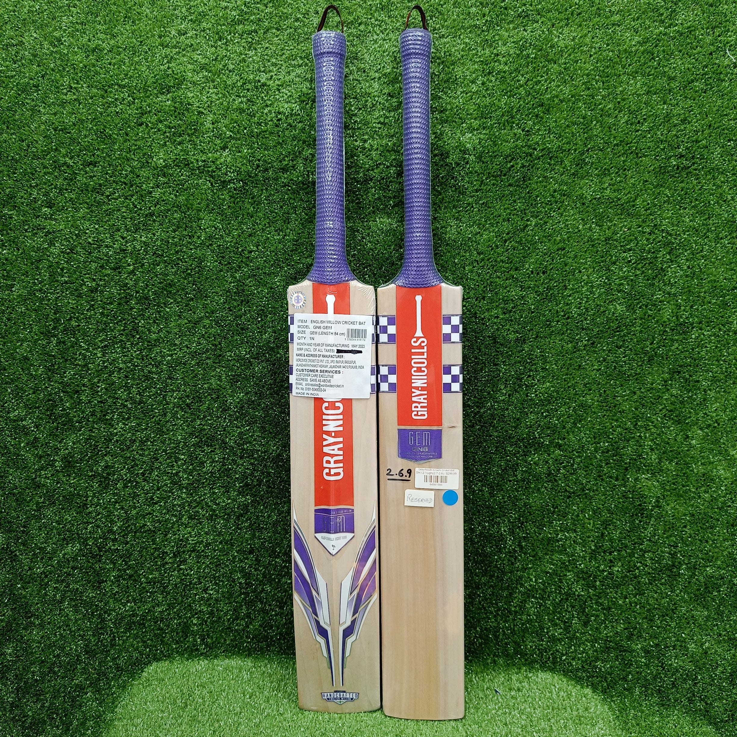 Premium Gray Nicolls 6 Gem English Willow Cricket Bat - Professional Grade for Match Play & Training - Perfect for Club Cricket & Competitive Tournaments