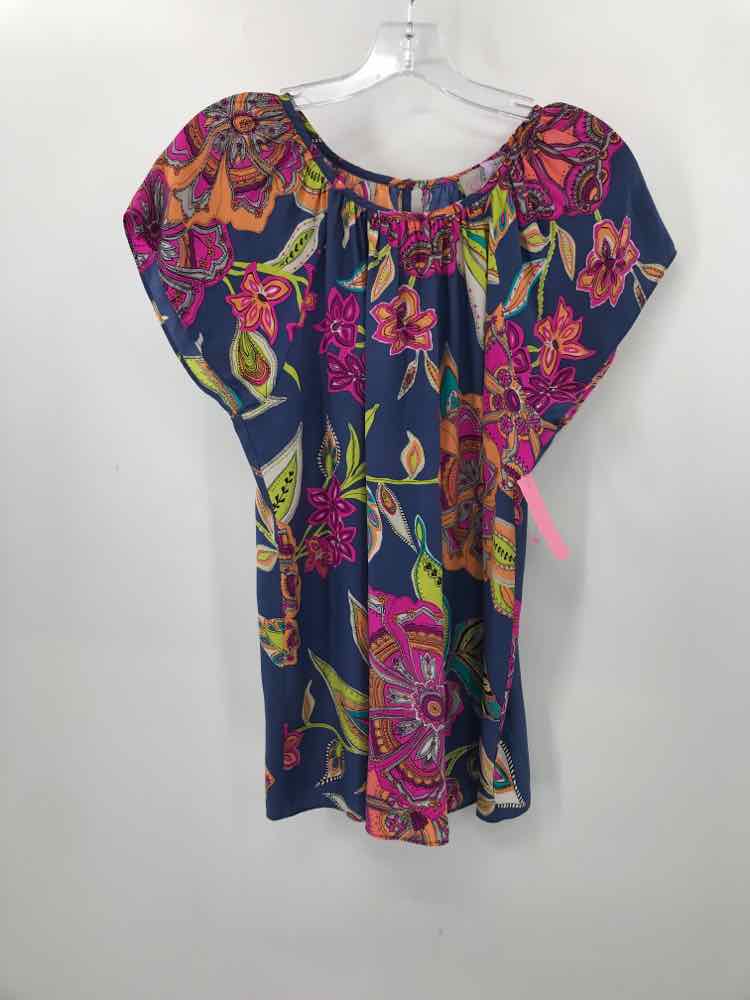 Vintage Alice Trixie Purple Small Size Printed Blouse - Women's Floral Boho Top for Casual Wear & Date Nights