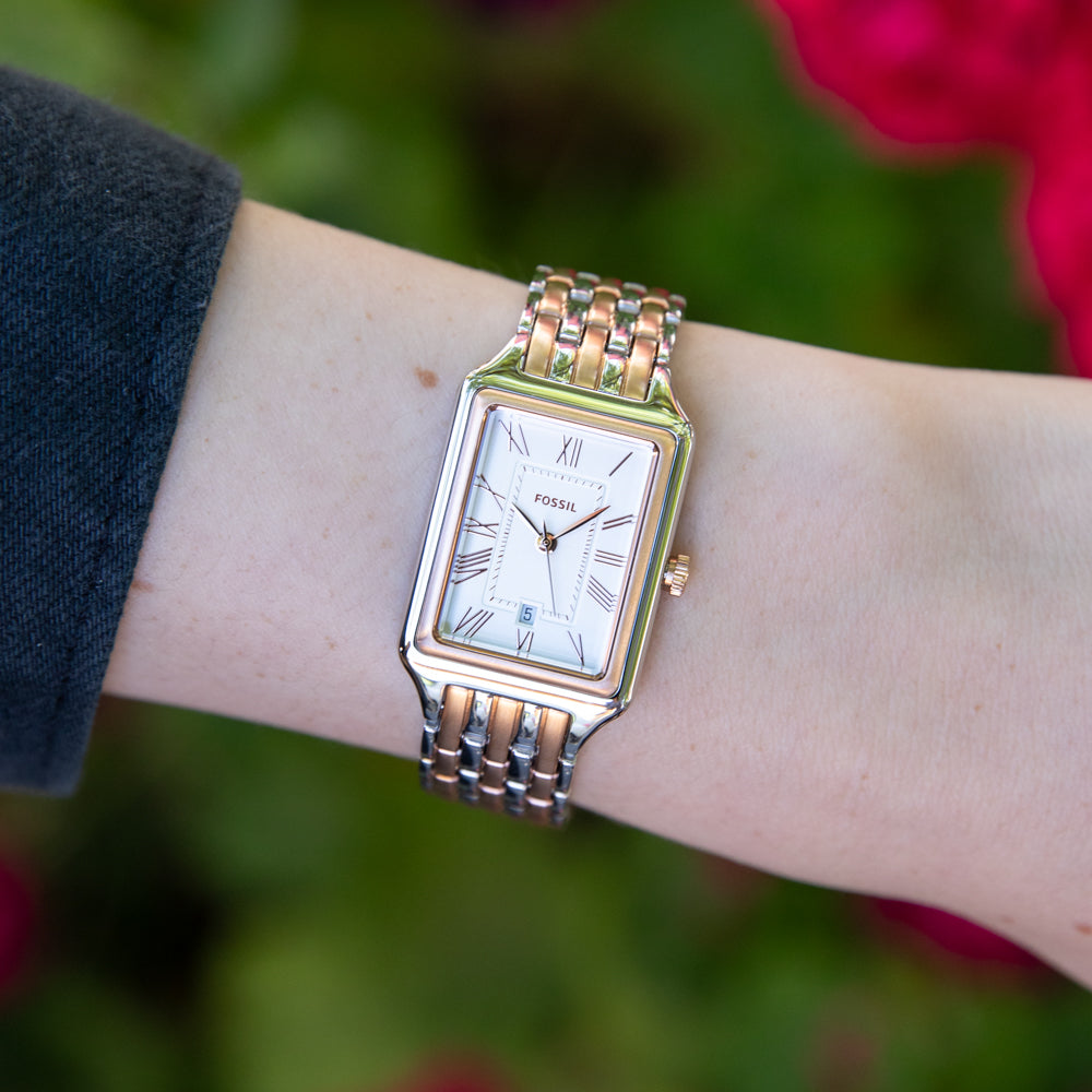 Fossil Raquel ES5222 Women's Leather Watch - Stylish & Water-Resistant for Everyday Wear, Work & Casual Outings