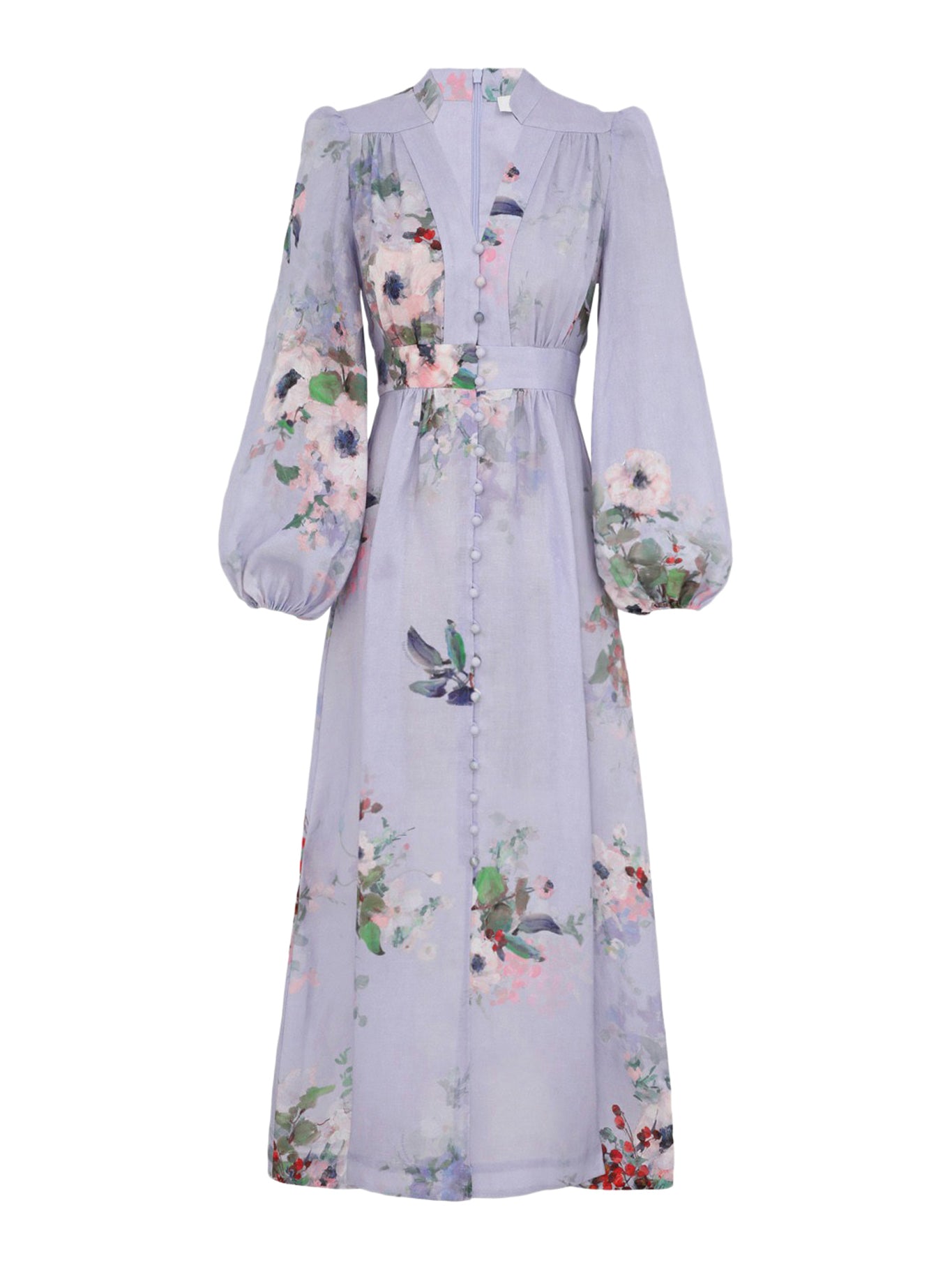 EVERLEY Women's V-Neck Midi Dress - Flowy Casual Summer Dress for Beach, Party, and Office Wear