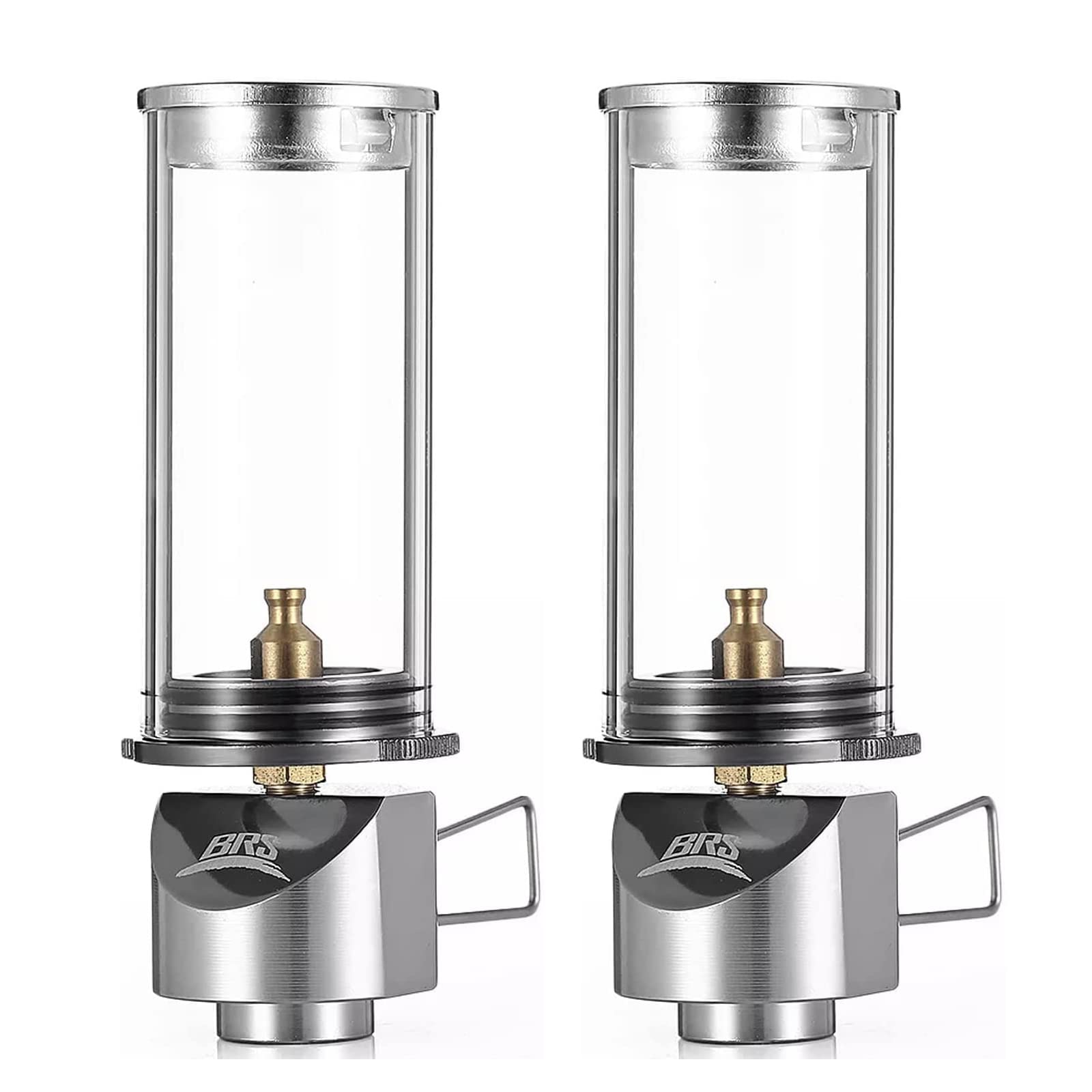 BRS Camping Lantern - Portable Wickless Gas Windproof LED Light for Outdoor Adventures, Hiking, Backpacking & Emergency Use (2 Pack) - Perfect for Tents, Patios, and Power Outages