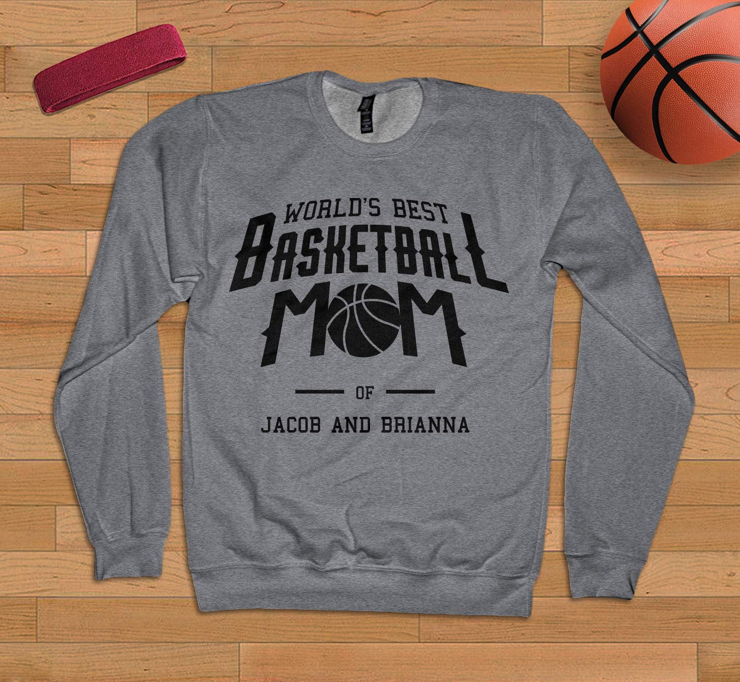 Custom Basketball Mom Sweatshirt for Women - Personalized Sports Gift for Mother's Day | Game Day Outfits, Team Mom Apparel & Casual Wear