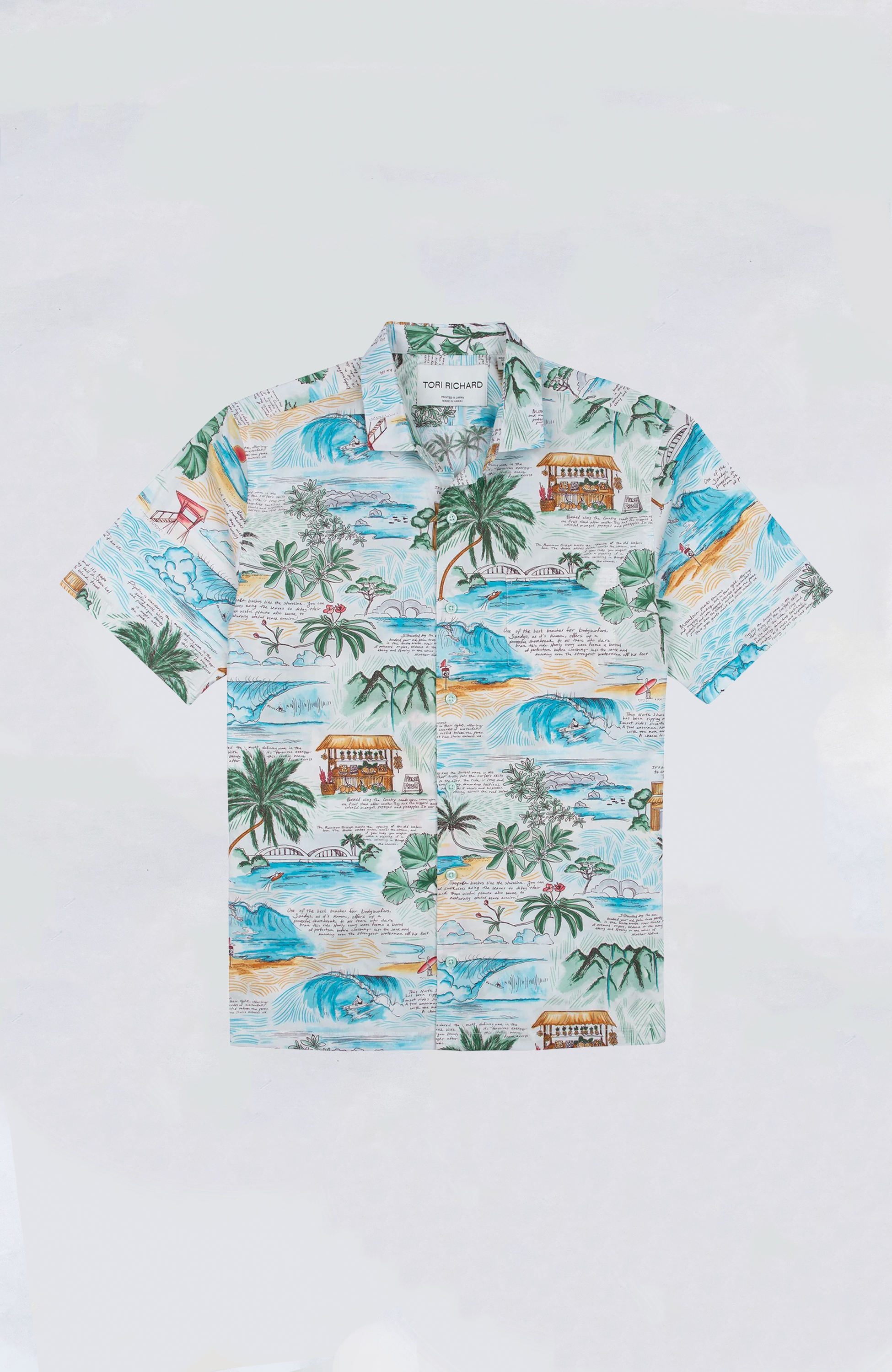 Tori Richard Mele's Journal Aloha Shirt - Hawaiian Floral Print Short Sleeve Button Up for Men - Perfect for Beach Vacation, Luau Party & Summer Outfits