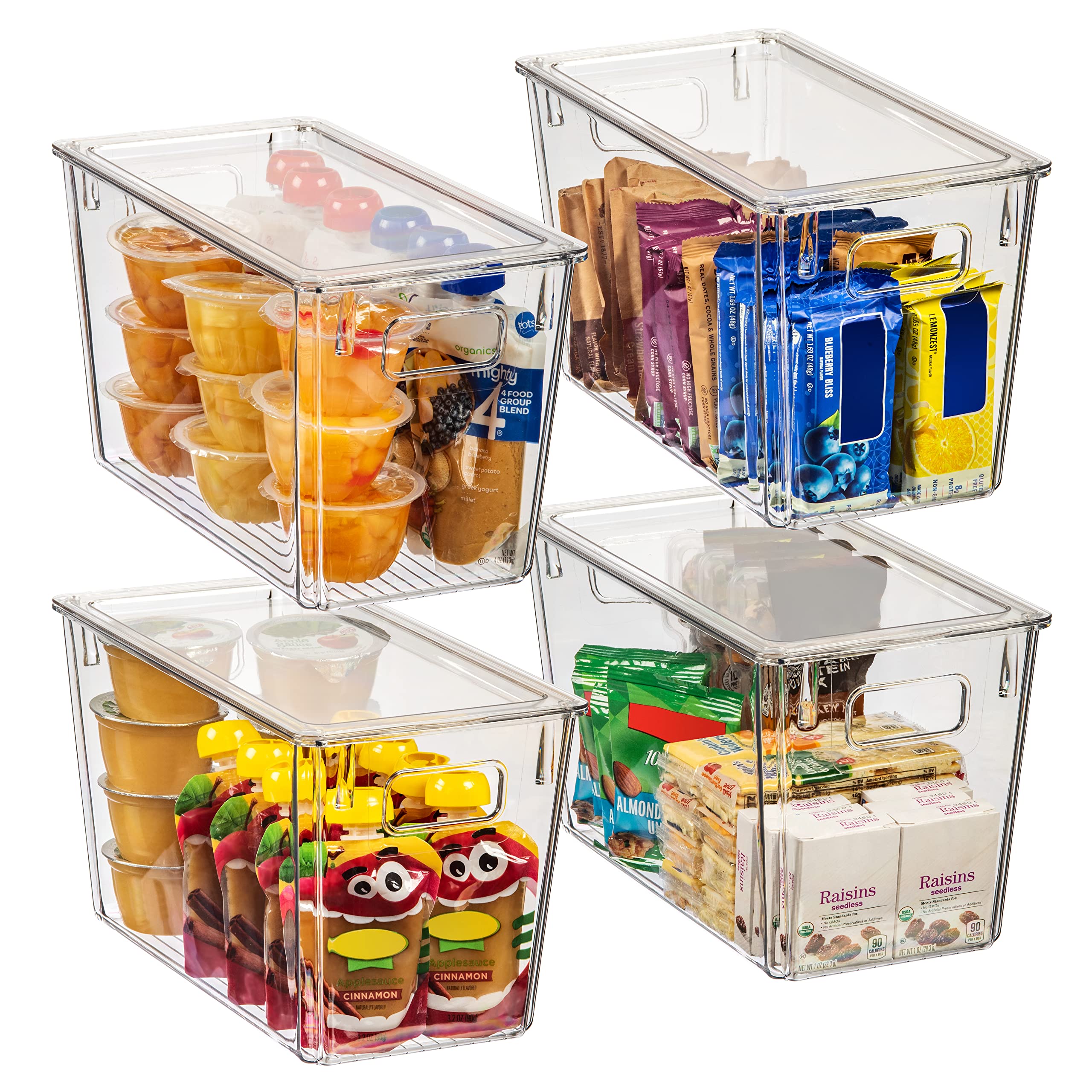 ClearSpace 4-Pack Stackable Plastic Storage Bins with Lids - 12.5