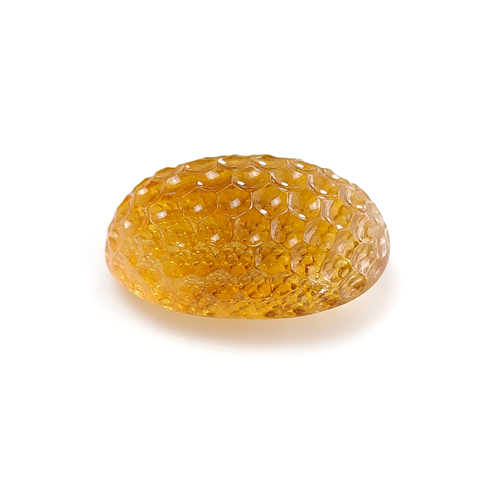 Natural Untreated Yellow Citrine Gemstone Carving - 38.30cts Oval Shape 27x17mm for Jewelry Making, Handcrafted Pendant, Necklace & Ring Designs - Perfect for Birthstone Gifts, Spiritual Healing & Fashion Accessories