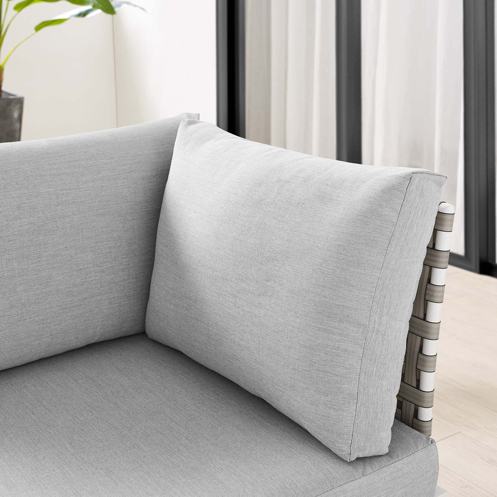 Modern Aluminum Sofa Corner Chair - Grey Metal Outdoor Patio Furniture for Balcony, Cafe & Bistro - Perfect for Relaxing & Entertaining Guests