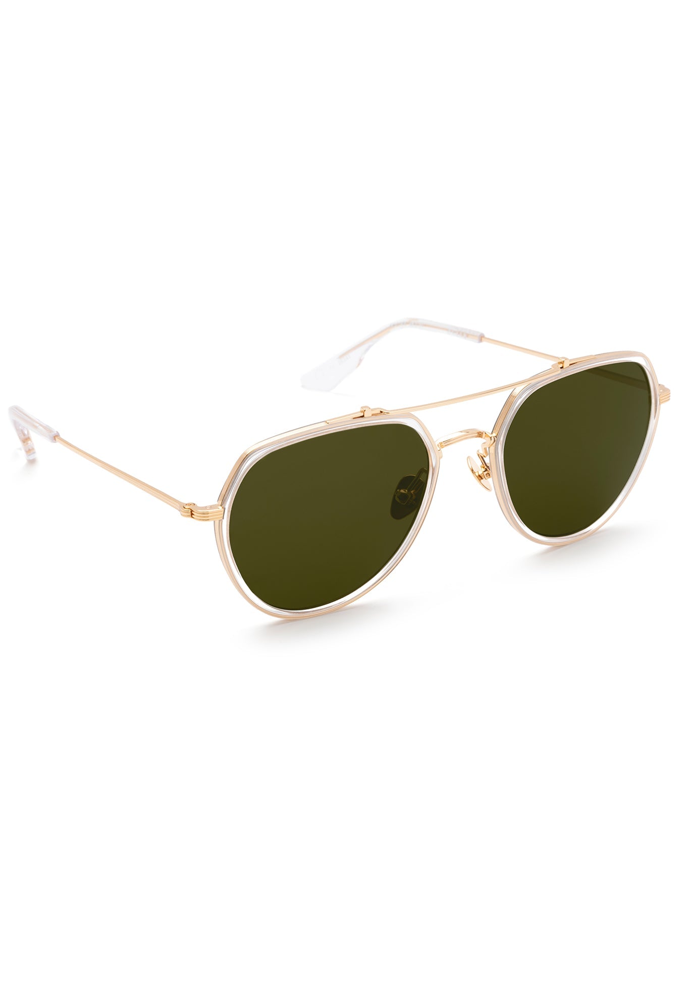 24K Gold Titanium Polarized Sunglasses with Crystal Accents - UV Protection for Outdoor Sports & Driving