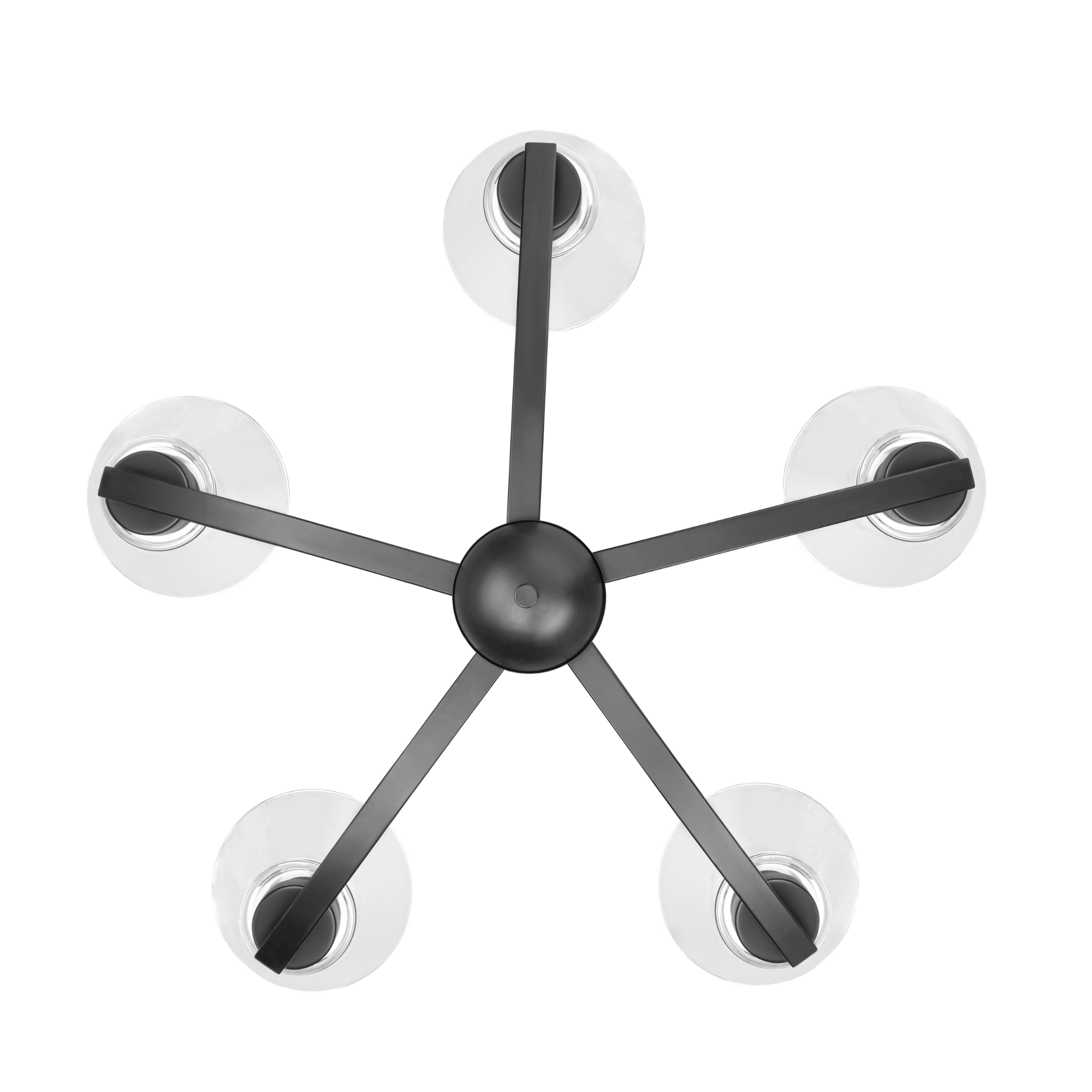 5-Light Fairendale Chandelier in Matte Black with Clear Glass Shades - Elegant Dining Room Lighting Fixture for Modern Home Decor