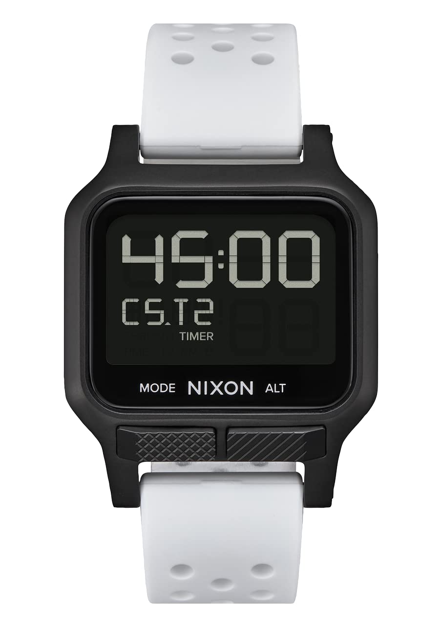 NIXON Heat A1320 Digital Sports Watch for Men & Women - 100M Water Resistant, Ultra Thin Lightweight Design with 38mm LCD Display & 20mm PU Band - Perfect for Running, Workout, Swimming & Outdoor Activities