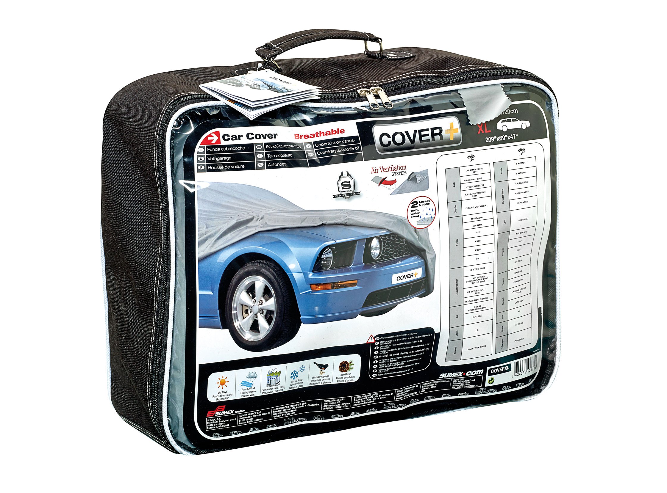 COVERXL X-Large Waterproof Car Cover - All Weather Protection for SUV, Truck & Large Vehicles - Indoor/Outdoor Use