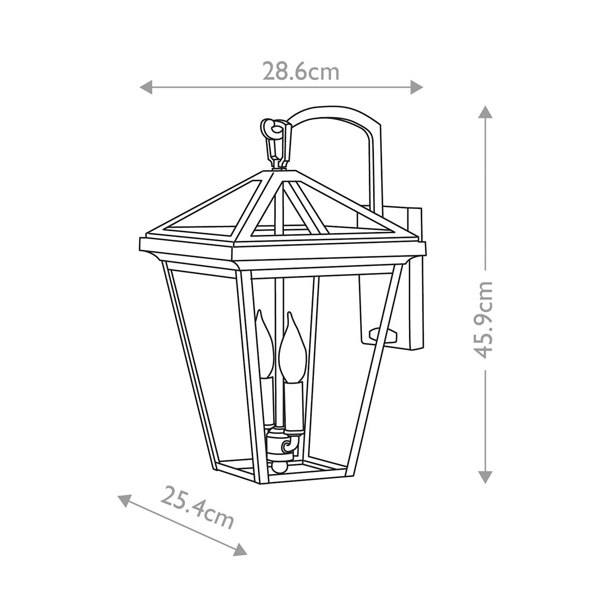 Alford Place 2/3Lt Small/Medium/Large Outdoor Wall Lantern in Museum Black with E14 Socket and IP44 Rating - Perfect for Porch, Garden, and Patio Lighting