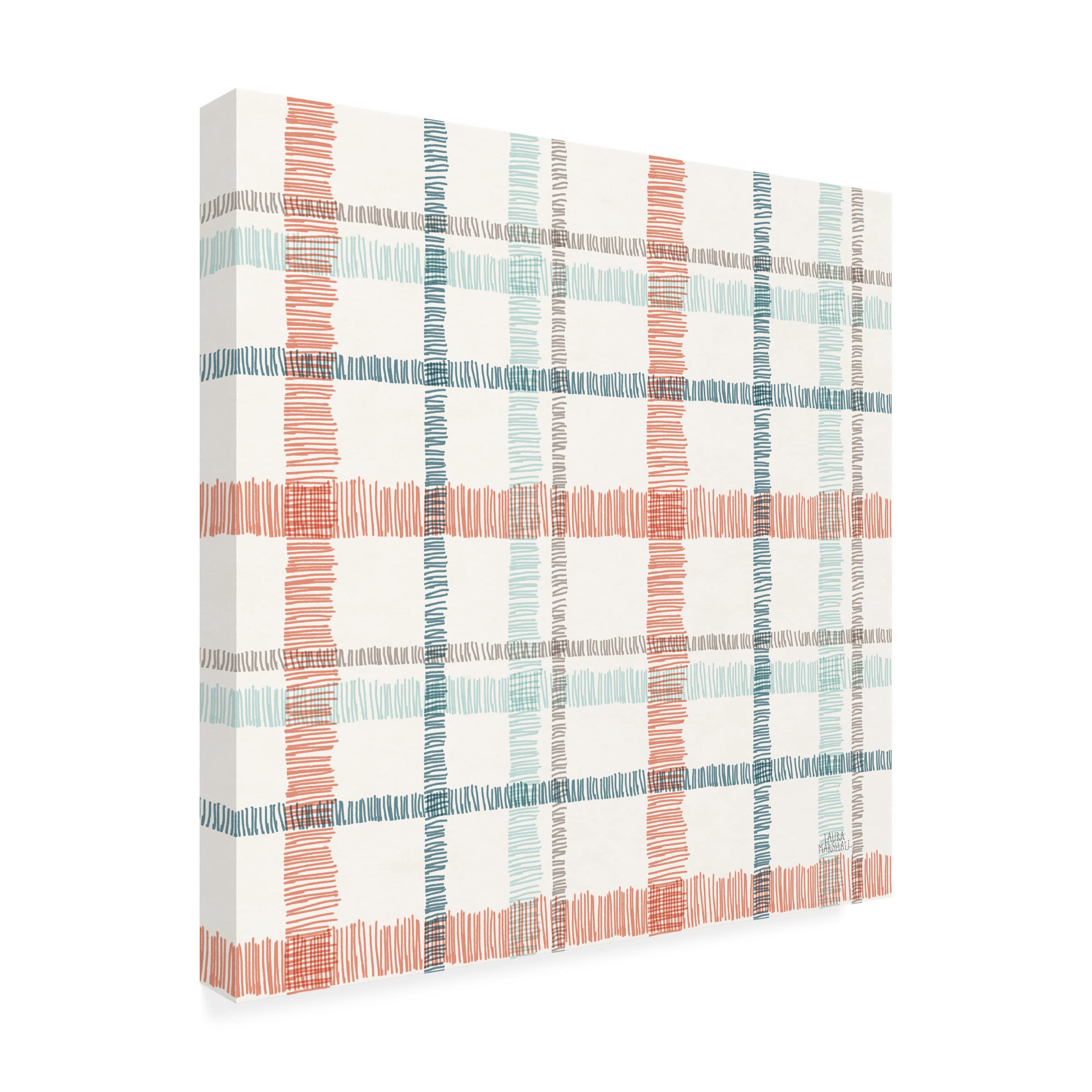 Laura Marshall 'Seaside Village Pattern VA' Canvas Wall Art Print - Coastal Home Decor for Living Room, Bedroom & Office