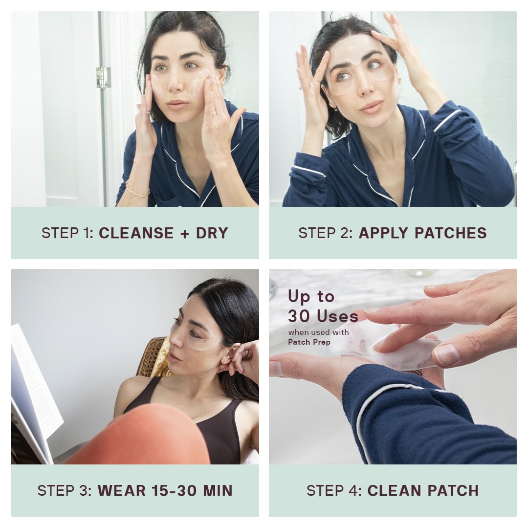 Dermaclara Anti-Wrinkle Silicone Face Patches Kit - Forehead, Smile Lines & Frown Line Treatment with Cleanser (30 Uses) - 1 Forehead, 2 Mouth, 2 Eye, 1 Neck Patches - Perfect for Overnight Wrinkle Reduction & Skin Smoothing