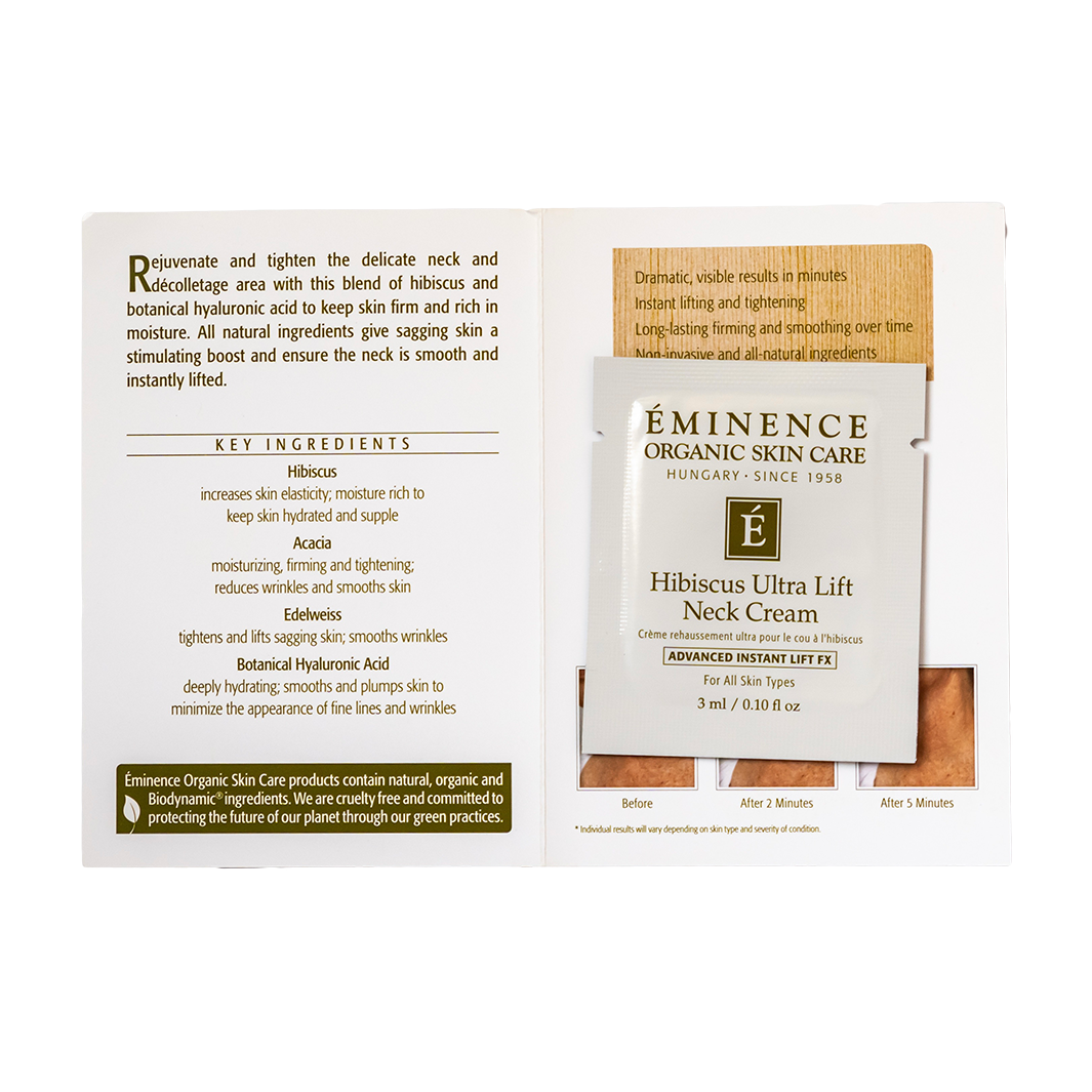 Eminence Organics Hibiscus Ultra Lift Neck Cream - Anti-Aging Firming Treatment for Wrinkles & Sagging Skin - Perfect for Daily Skincare Routine & Nighttime Use