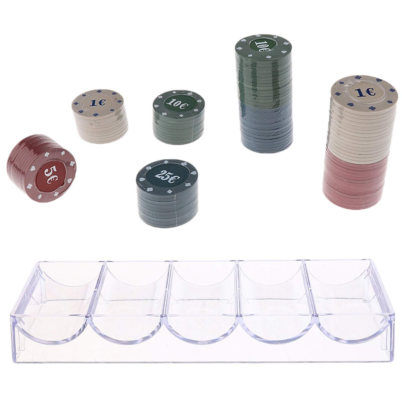 100-Piece WERTYU Poker Chips Set with Dealer Button & Chip Tray - Casino Style Poker Chips & Card Decks for Home Games, Poker Nights, and Casino-Themed Parties
