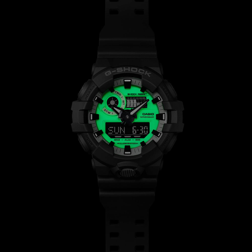 G Shock GA700HD-8A Hidden Glow Digital Watch for Men - Shock Resistant, Waterproof & Illuminated Display - Perfect for Outdoor Activities, Sports & Nighttime Use