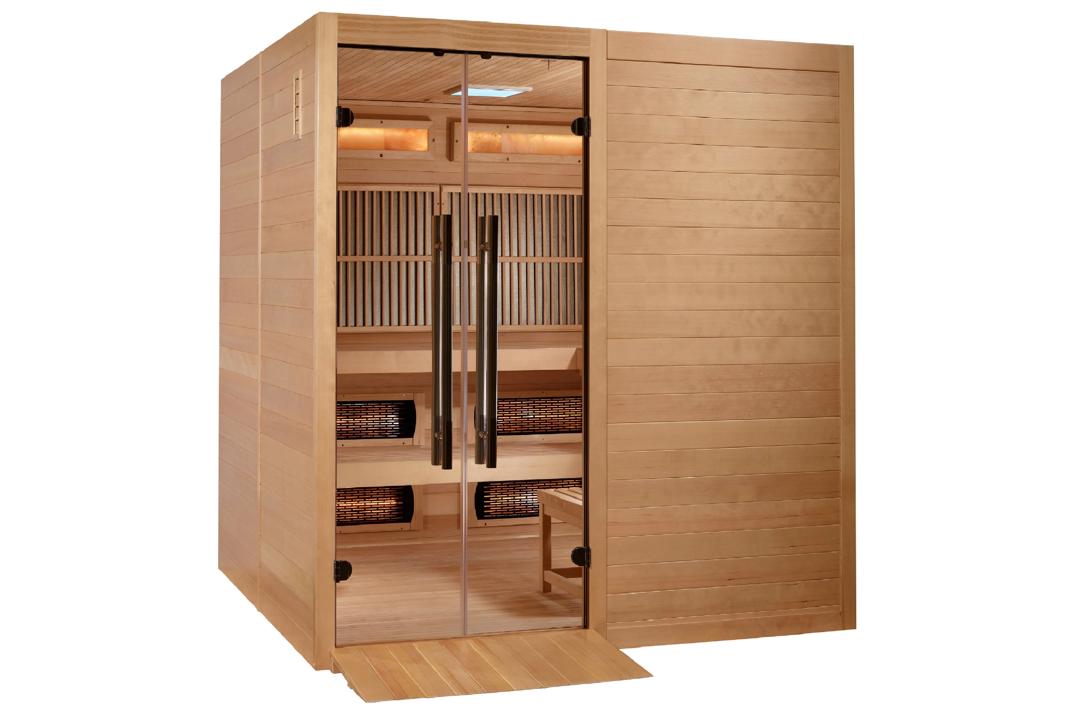 Golden Designs 2025 Toledo 6-Person Indoor Hybrid Sauna with Carbon Heaters - Home Spa Relaxation & Detox for Family Wellness