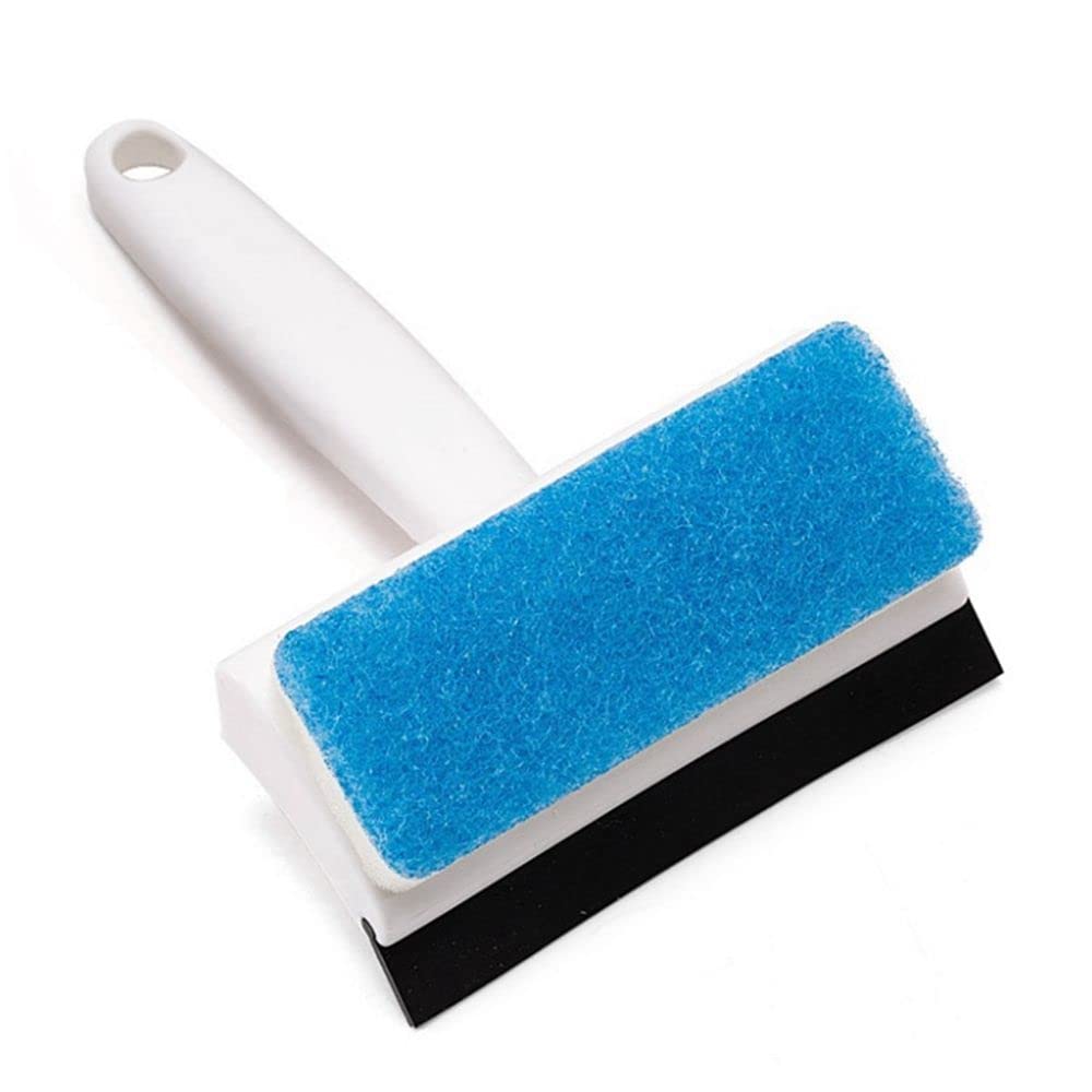 Premium Glass Window Wiper & Shower Squeegee - Heavy Duty Cleaning Brush for Glass Doors, Mirrors, Windows & Tile Walls - Removable Sponge Brush Head (A247) - Perfect for Bathroom, Kitchen & Home Cleaning