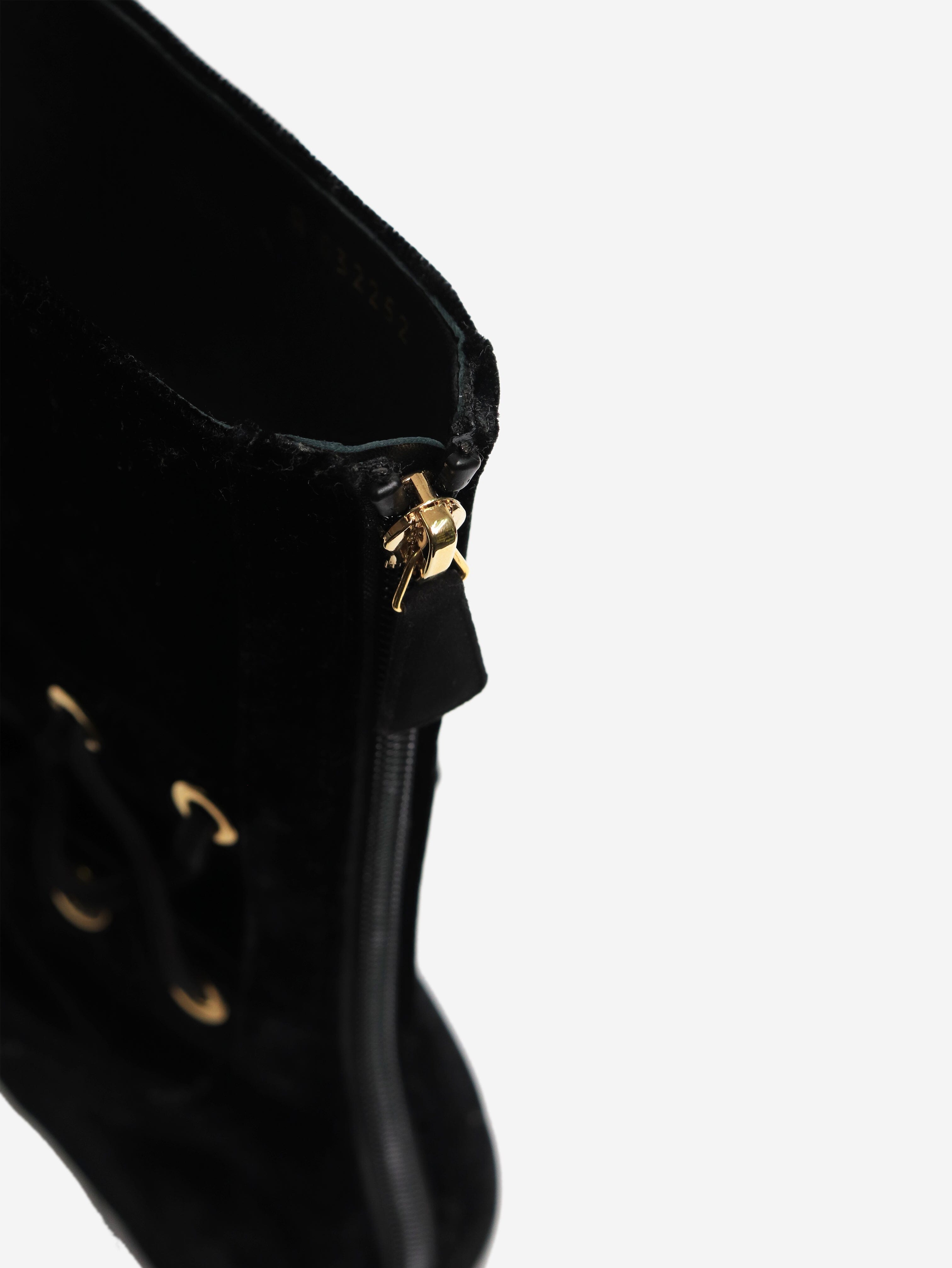 Black Velvet Ankle Boots Women's Size EU 38.5 (US 8) - Stylish & Comfortable for Parties, Weddings & Night Out