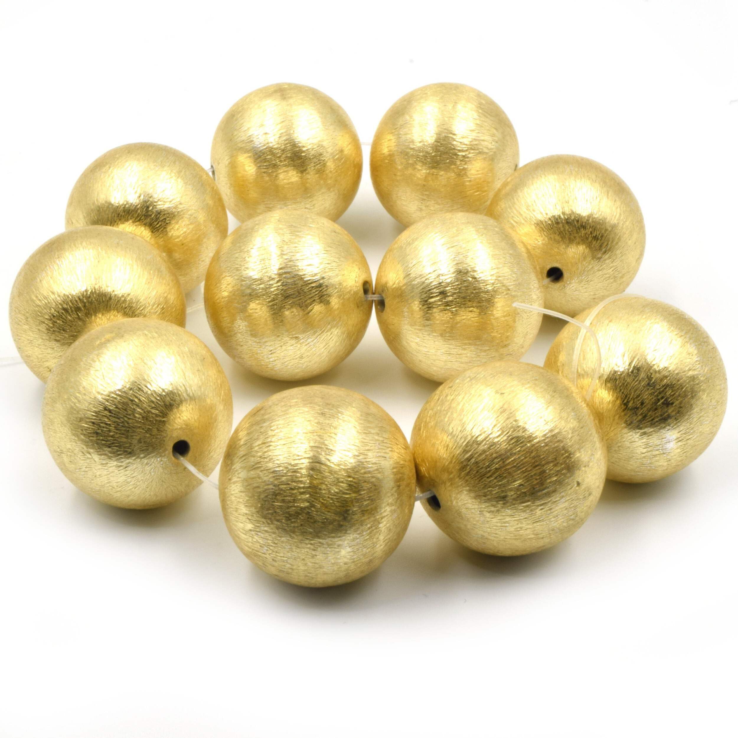 8mm Gold Brushed Copper Beads - Round Metal Beads for Jewelry Making, DIY Crafts, Bracelets & Necklaces - Perfect for Handmade Accessories and Gift Making