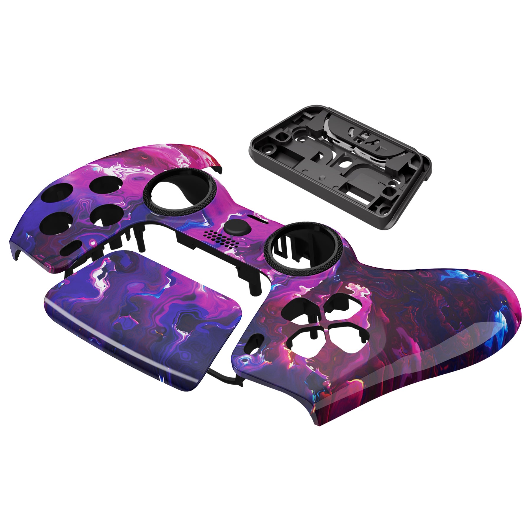 eXtremeRate LUNA Redesigned Replacement Front Shell with Touchpad for PS5 Controller BDM-010/020/030/040/050 - Surreal Lava | Compatible with PlayStation 5 | DIY Customization for Gaming Enthusiasts | Perfect for Controller Modding & Personalization