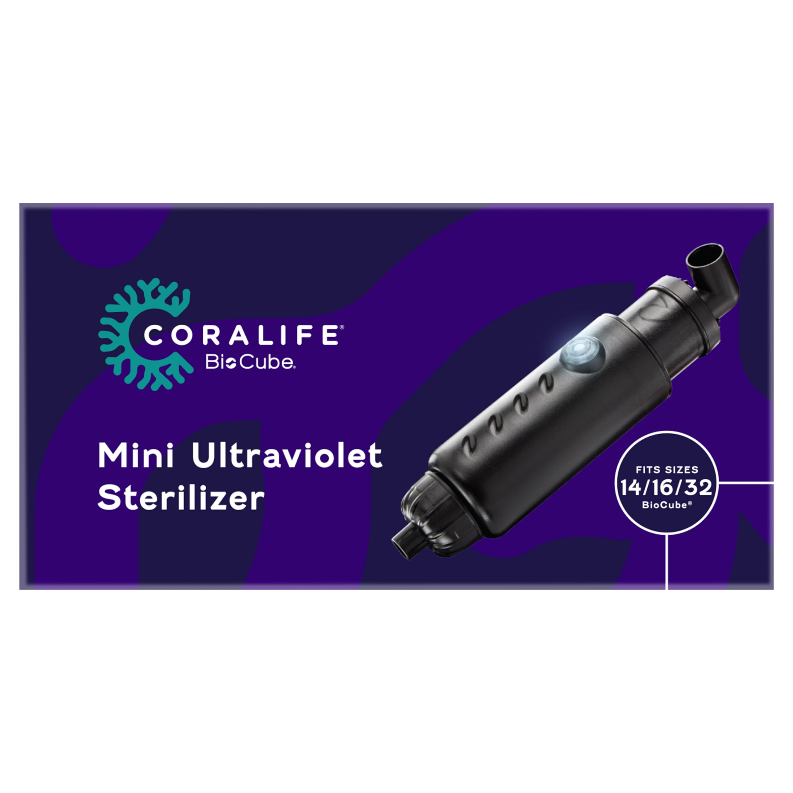 Coralife Mini Turbo-Twist UV Sterilizer for Saltwater Aquariums & BioCubes - Marine Fish Tank Water Purifier for Crystal Clear Water | Ideal for Nano Reefs & Small Aquarium Setups