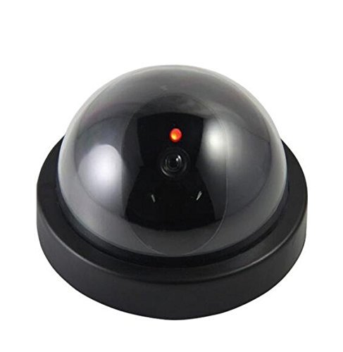 2 Pack BW Fake Security Cameras with Blinking LED Light - Dummy Dome Surveillance Camera for Home & Office Security | Ideal for Deterring Burglars & Enhancing Safety