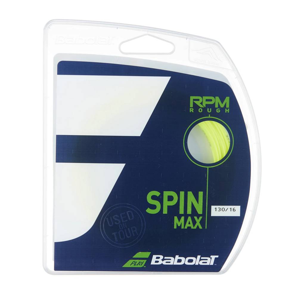 Babolat RPM Rough 16/1.30 Tennis String - High Performance Polyester Tennis Racket String for Spin & Control (Yellow) | Perfect for Competitive Players & Tournament Play