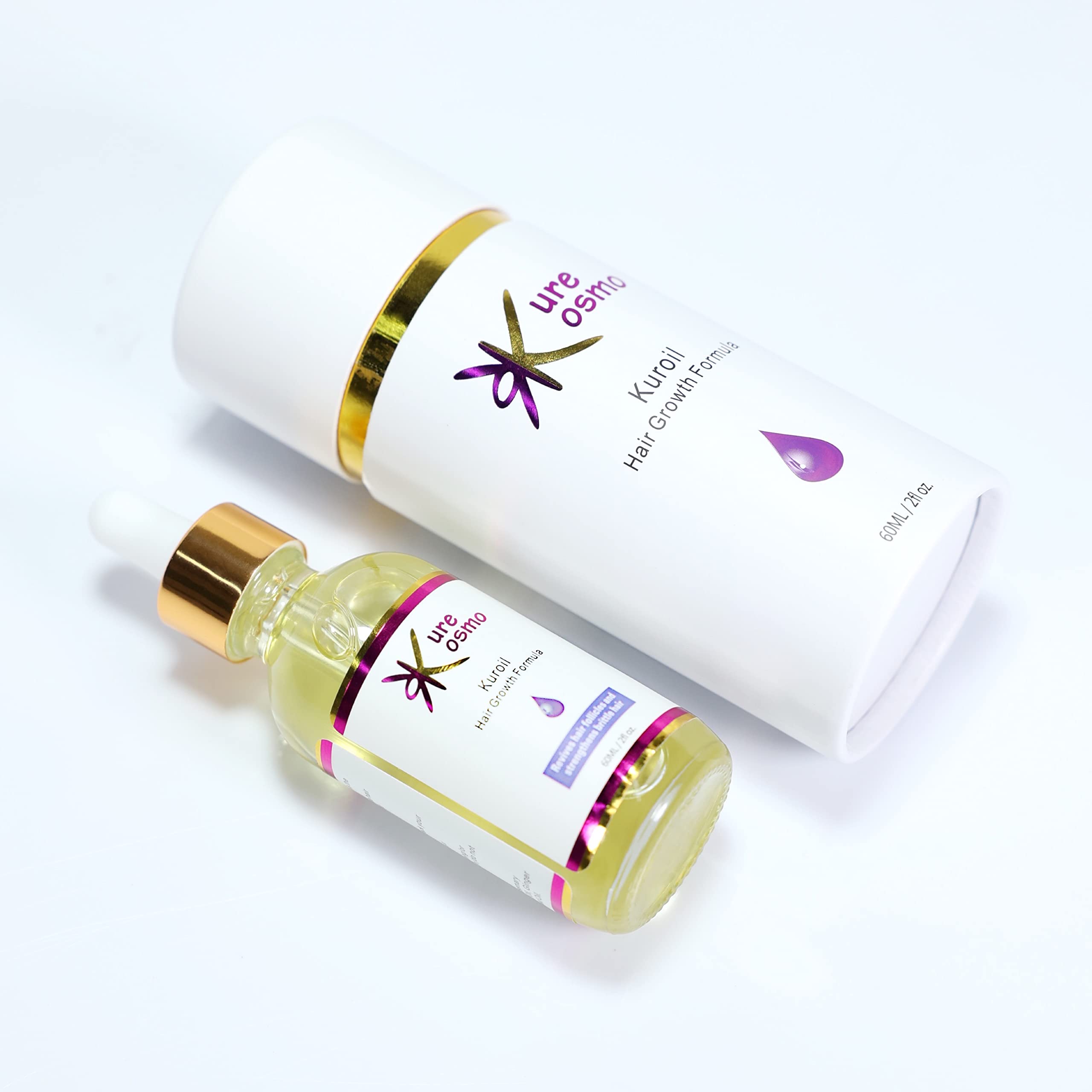 BRIRILINE Kure Kosmo Kuroil Hair Growth Formula - 100% Pure & Natural, Fast Hair Regrowth Treatment for Men & Women, Thickening & Restoring Damaged Hair, 50ml - Perfect for Daily Scalp Massage & Hair Care Routine
