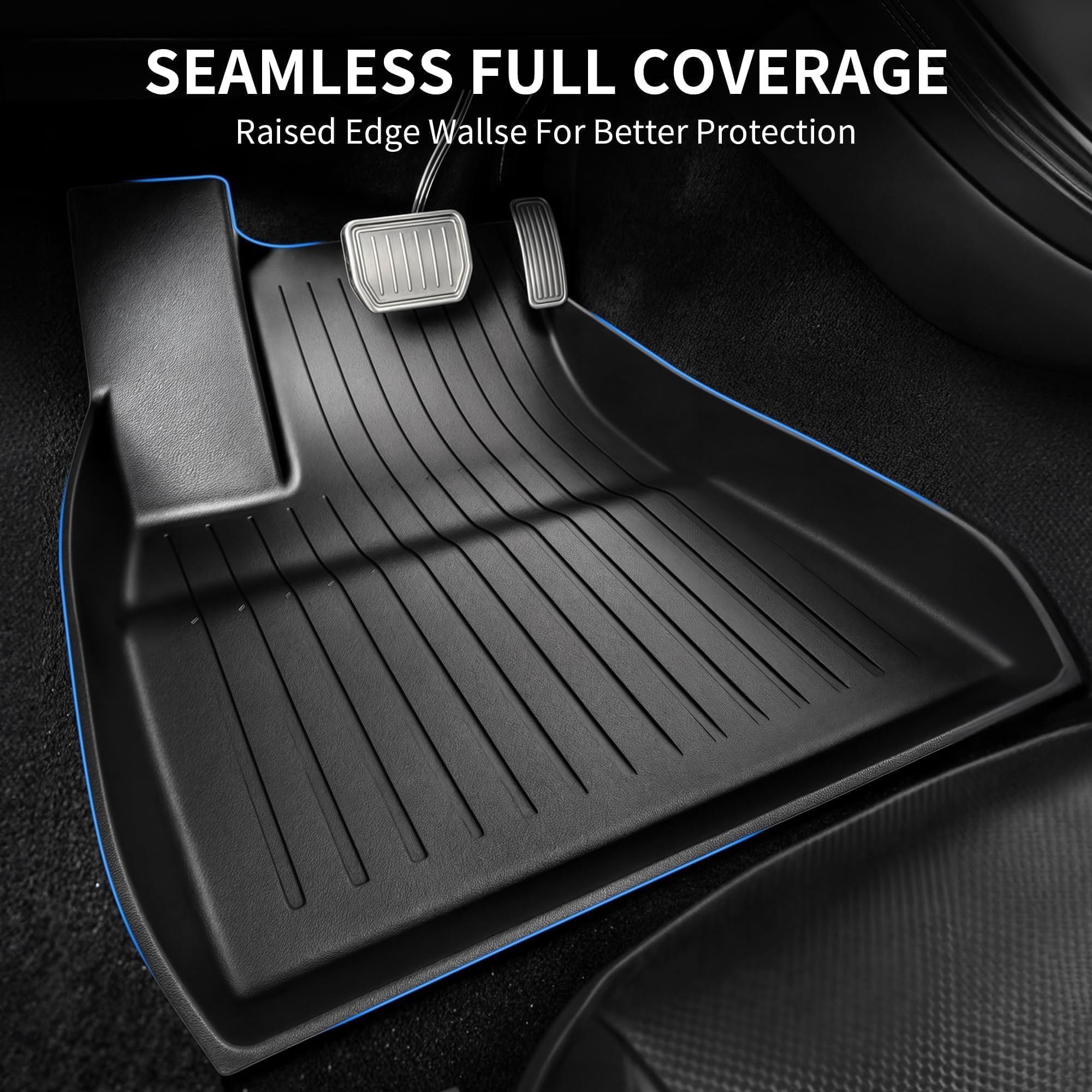 OEDRO Custom Fit All-Weather Floor Mats & Cargo Liner Set for 2024-2025 Tesla Model 3 Highland - TPE Durable Front & Rear Seat Mats with Trunk Liner - Perfect for Daily Commute, Road Trips & Winter Protection (Black)