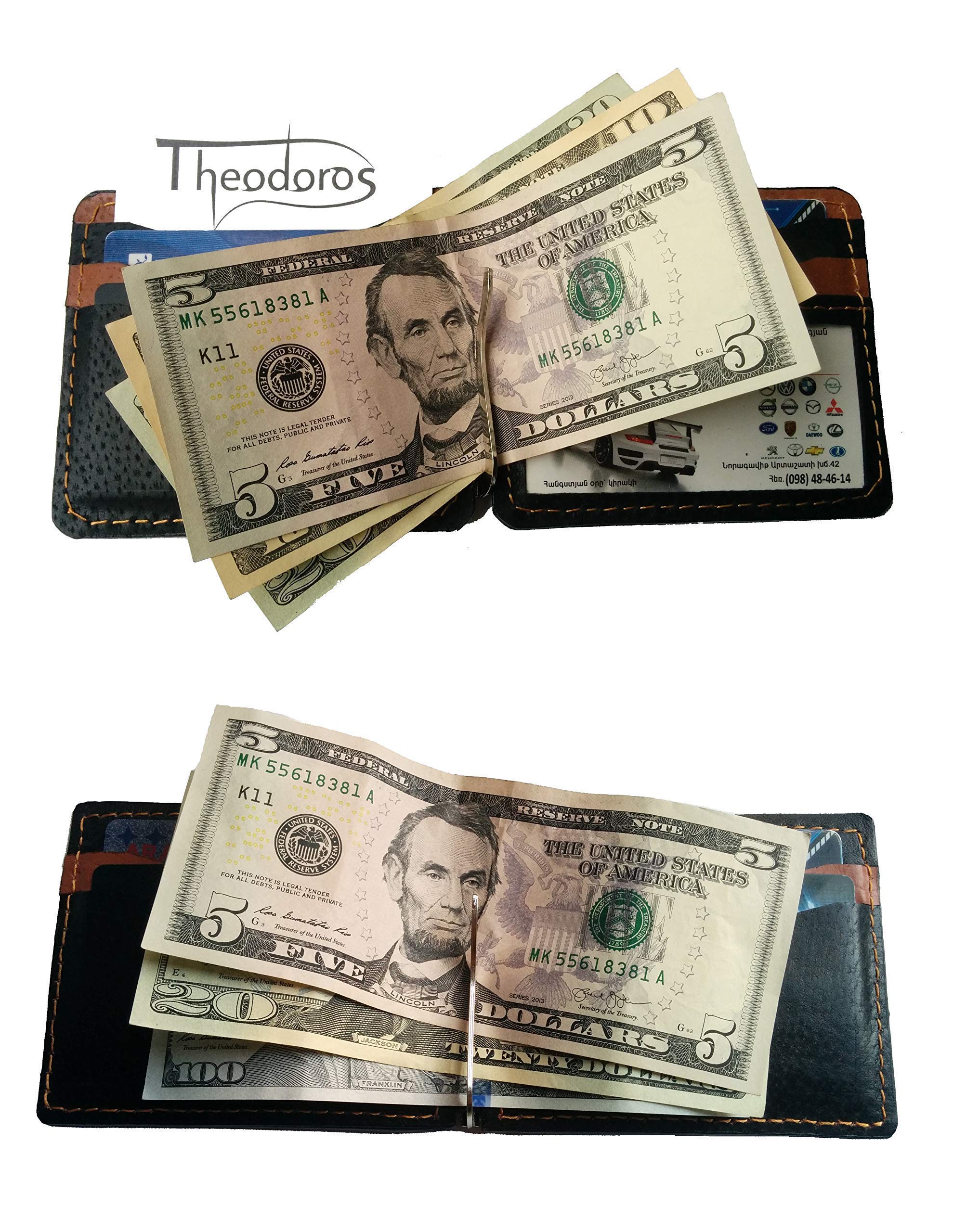 Joker Men's 3D Genuine Leather Wallet with Money Clip - Handmade Carved & Tooled Leather Bifold - Custom Airbrush Art Personalized Card Holder - Perfect Gift for Dad, Husband & Everyday Carry
