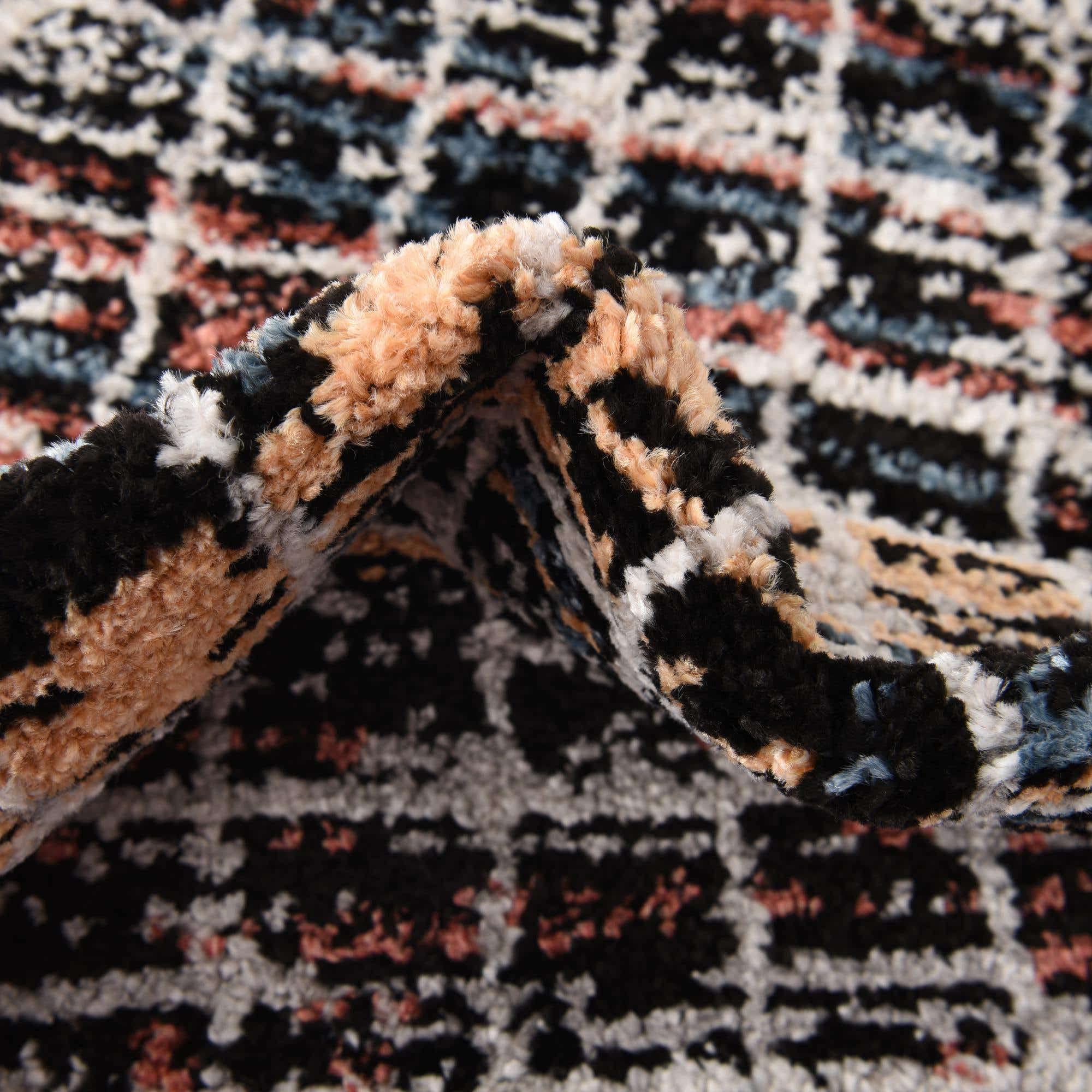 Unique Loom Aramis Collection Area Rug - Oliver (Round 10' x 10', Multi/Black) | Soft & Durable Handmade Rug for Living Room, Bedroom, or Office Decor