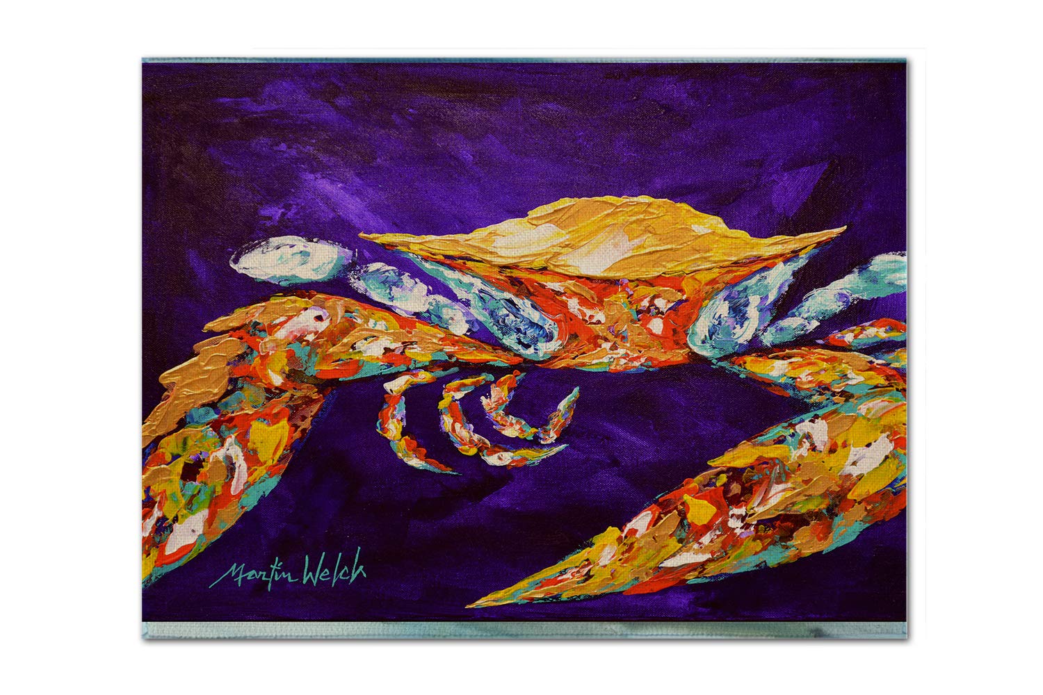 The Right Stuff Crab in Purple Fabric Placemat – Washable, No-Iron Linen Look Table Decor for Dining Room, Kitchen, or Party Settings | Caroline's Treasures MW1172PLMT