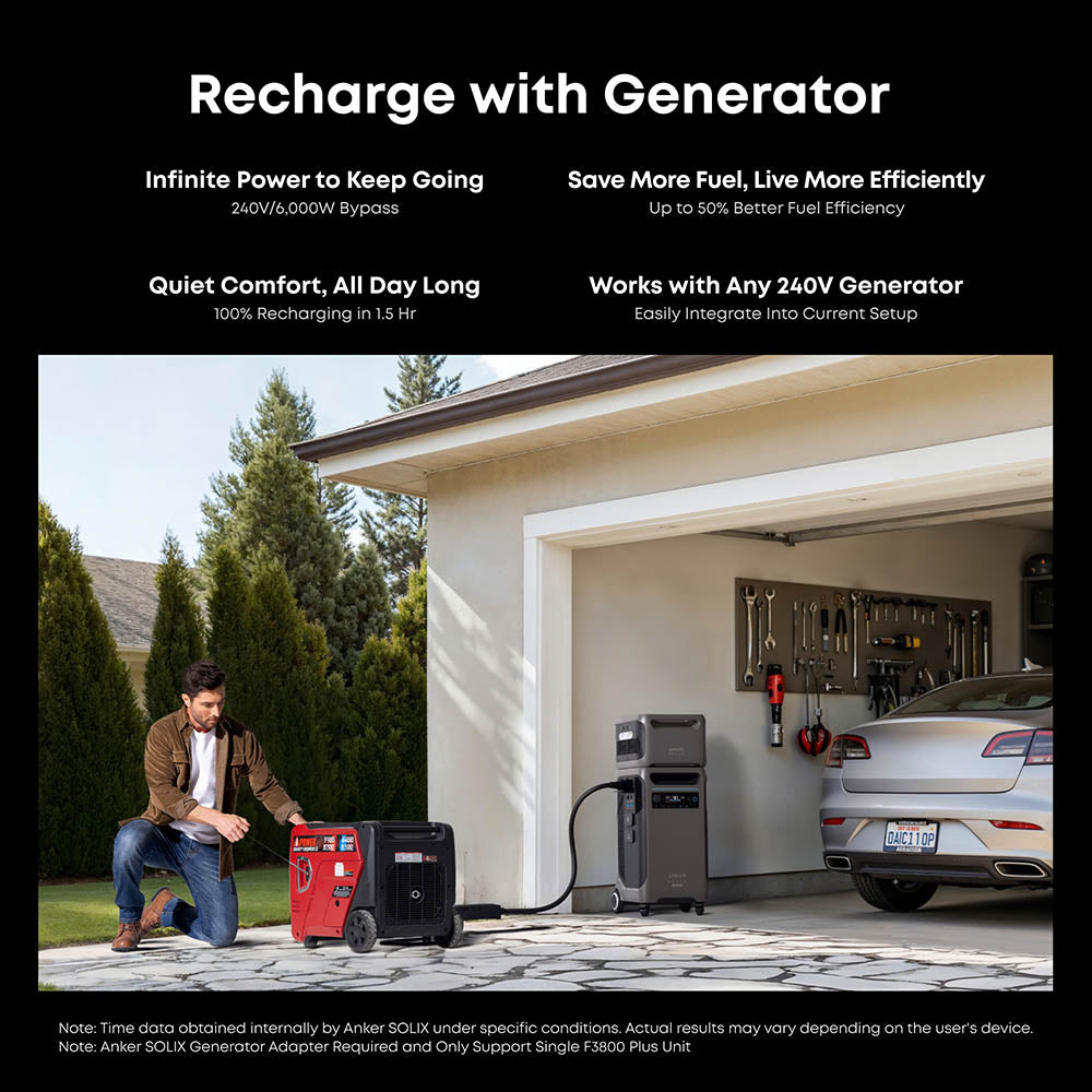 Anker SOLIX Generator Input Adapter - High Power Solar Generator Charging Cable for Outdoor Camping, RV Trips & Emergency Power Backup