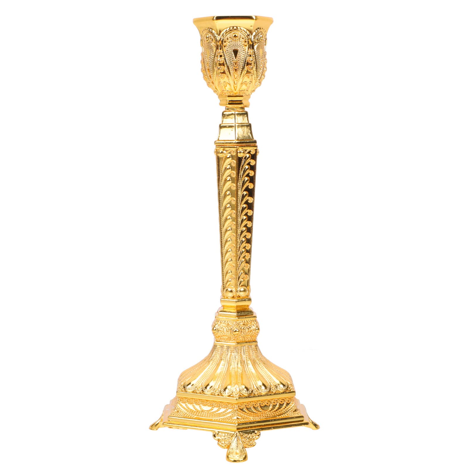 Vintage Gold Metal European Candlestick Holder - Elegant Retro Pillar Candle Stand for Wedding, Holiday & Birthday Party Decor - Perfect Centerpiece for Dining Table, Fireplace Mantel & Romantic Ambiance