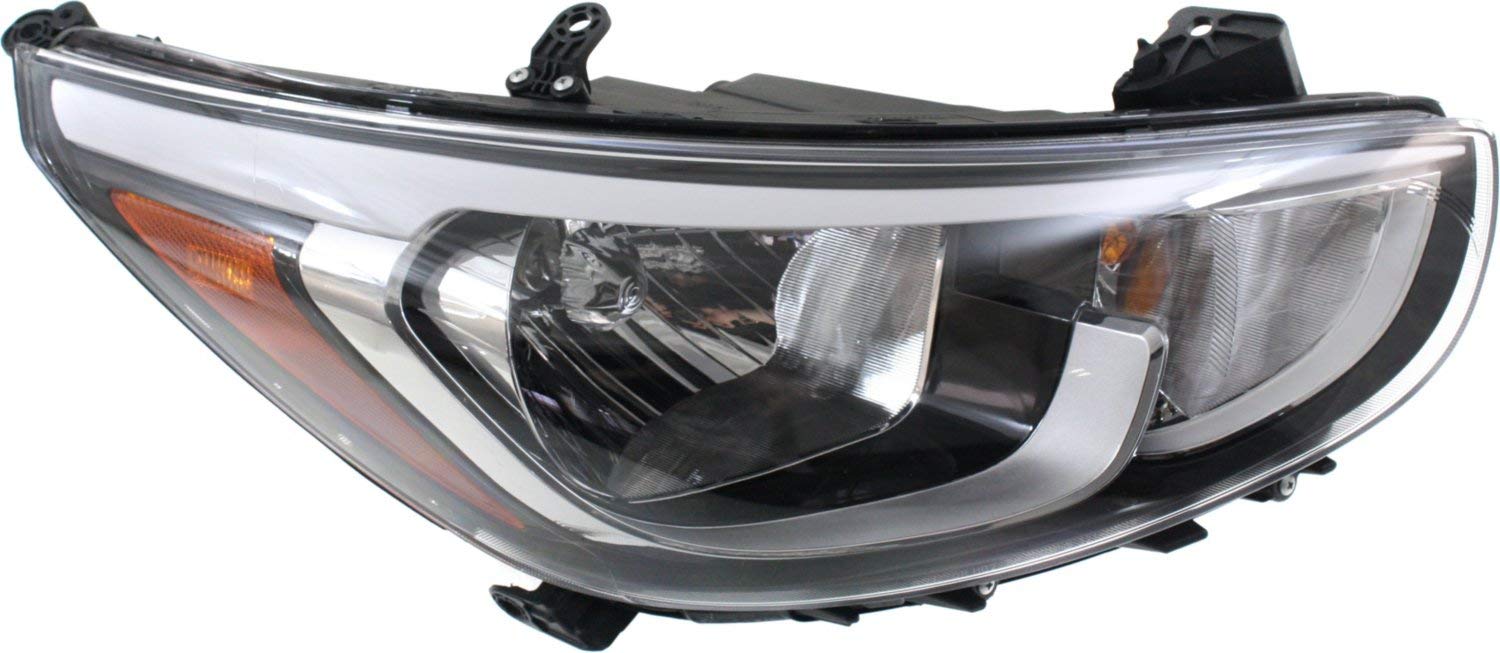 Evan Fischer Halogen Headlight Assembly for Hyundai Accent 2015-2017 - Driver & Passenger Side with Bulbs (CAPA Certified) - Replacement for OEM #921021R710, 921011R710 - Perfect for Hatchback & Sedan Models - Upgrade Your Night Driving Safety