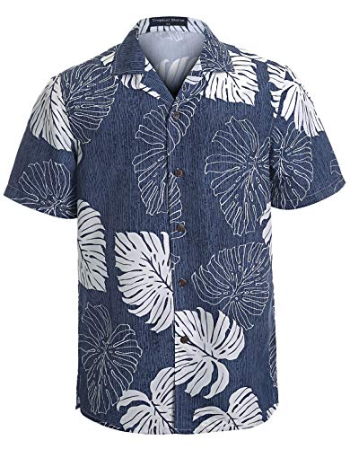 Navy Large Palm Leaves