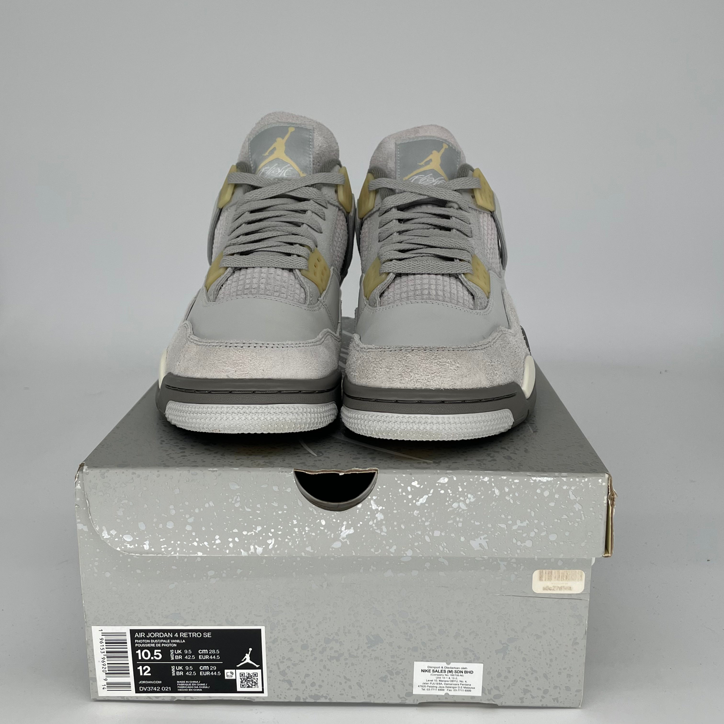 AIR JORDAN 4 CRAFT PHOTON DUST Sneakers - Men's Size 10.5/Women's Size 12W (DV3742-021) - Retro Basketball Shoes for Streetwear & Casual Fashion