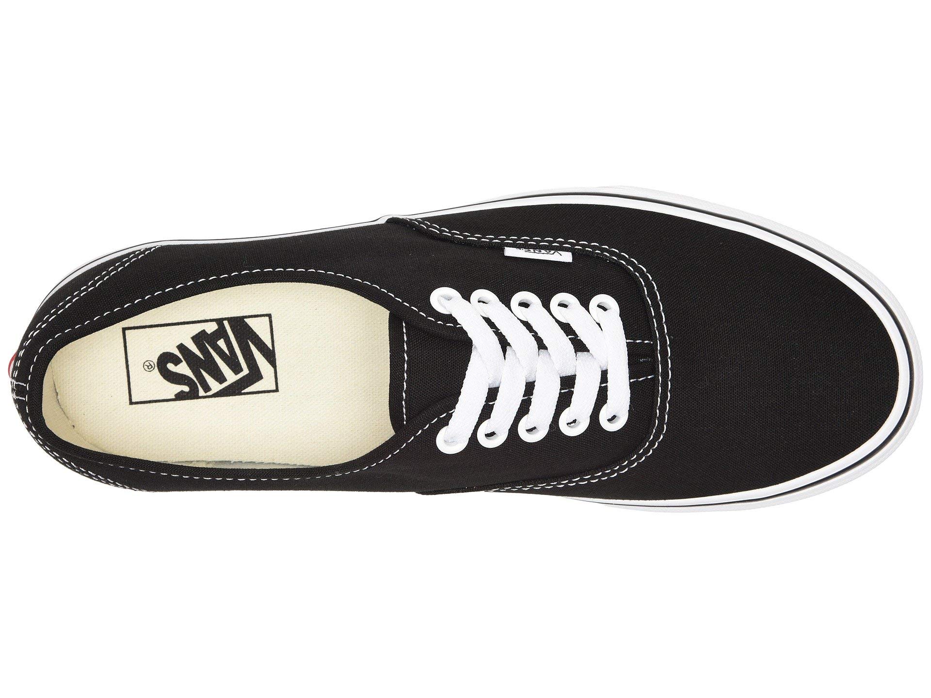 Vans Authentic Black & White Women's Sneakers Size 12 - Classic Skate Shoes for Casual Wear, Street Style & Everyday Comfort