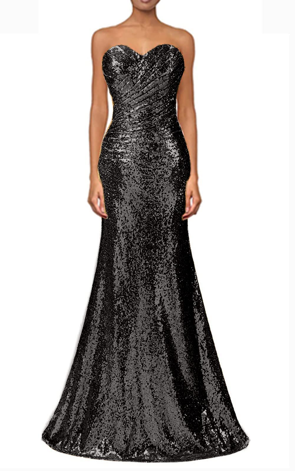 Monalia Women's Sweetheart Sequin Bridesmaid Dress for Wedding Party, Evening Gown in Black Size 20W - Perfect for Bridesmaids, Prom, Cocktail Party & Formal Events