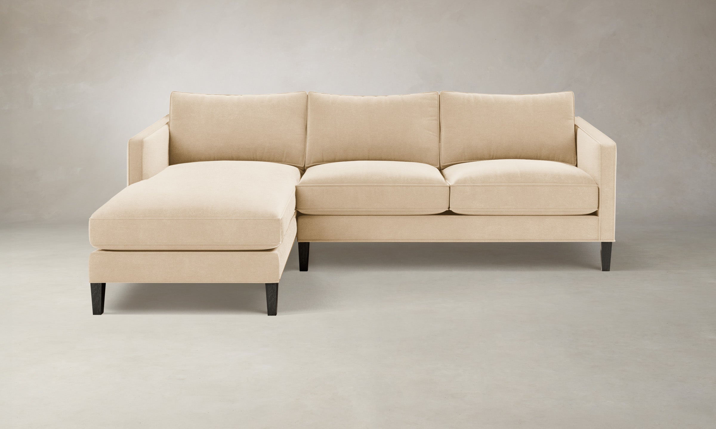 Crosby Sectional Sofa - Premium Performance Velvet Upholstery in Butter Yellow | Perfect for Living Room, Lounge & Family Room Comfort