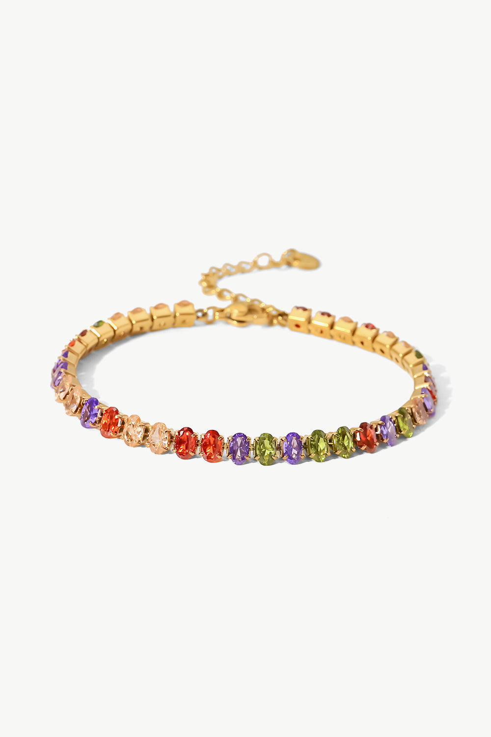 18K Gold Plated Multicolor Zircon Bracelet for Women - Elegant Fashion Jewelry Gift for Birthday, Anniversary & Special Occasions