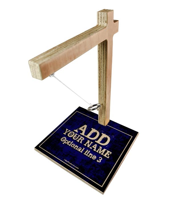 Personalized Large Tabletop Ring Toss Game - Grunge Blue for Indoor/Outdoor Parties, Family Gatherings & Backyard Fun