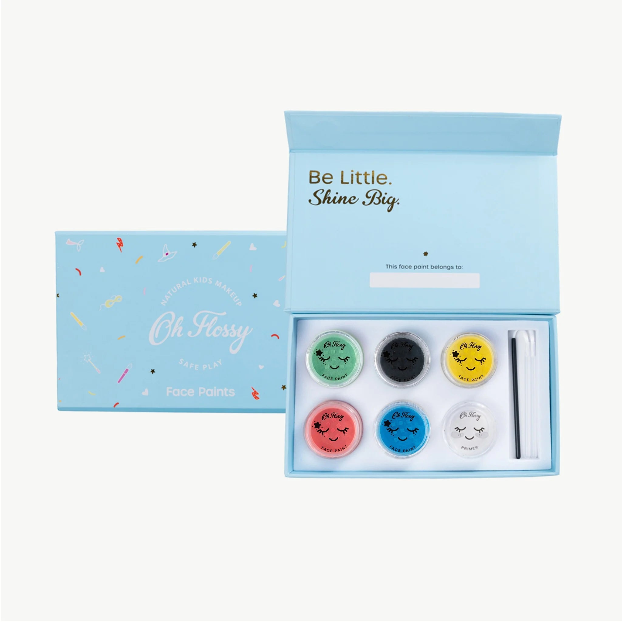 Oh Flossy Face Paint Set - Non-Toxic, Vibrant Colors for Kids & Adults - Perfect for Halloween, Birthday Parties & Costume Events