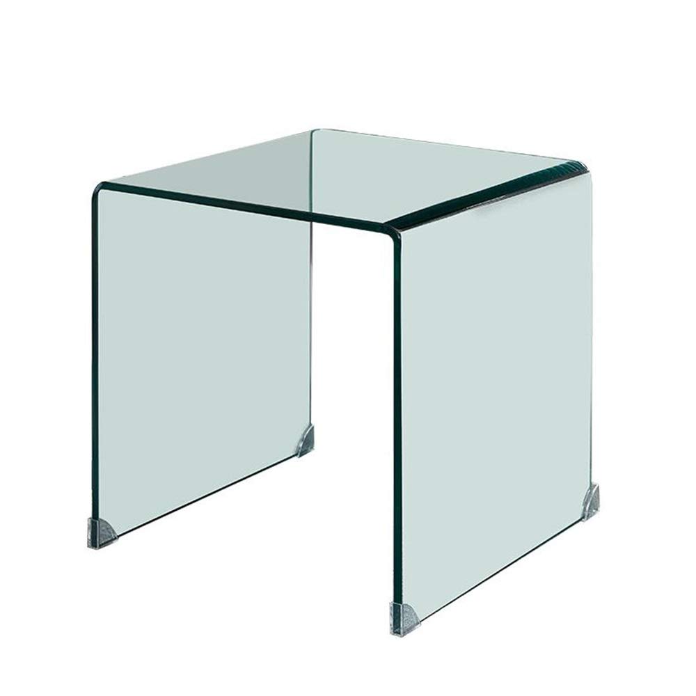 Jcnfa-Tables Clear Glass Coffee Table - Modern End Table, Telephone Table, Nightstand - 12.99x12.99x12.99 Inches - Elegant Black & Clear Options for Living Room, Bedroom & Office Decor