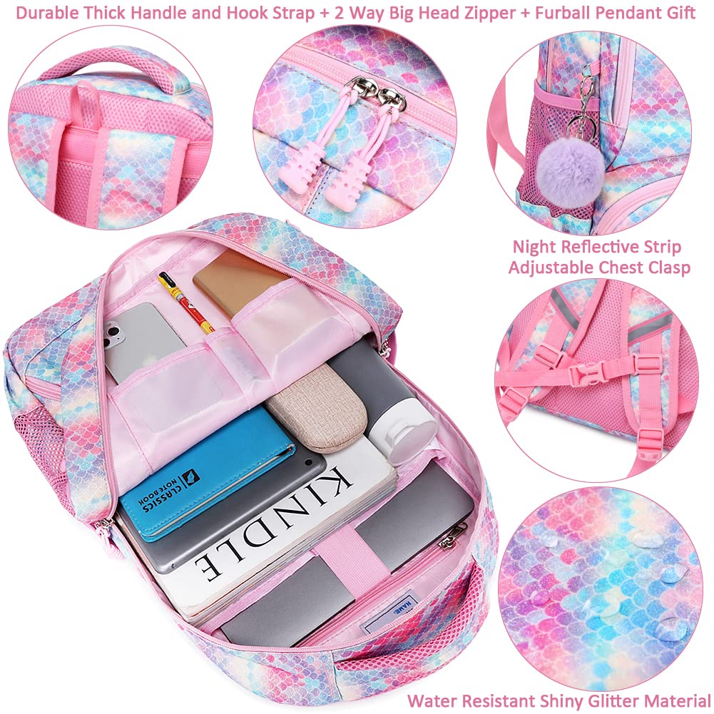 Cute Unicorn Backpack for Girls - Water Resistant School Bookbag Set for Elementary Kids | Perfect for School, Travel & Daily Use