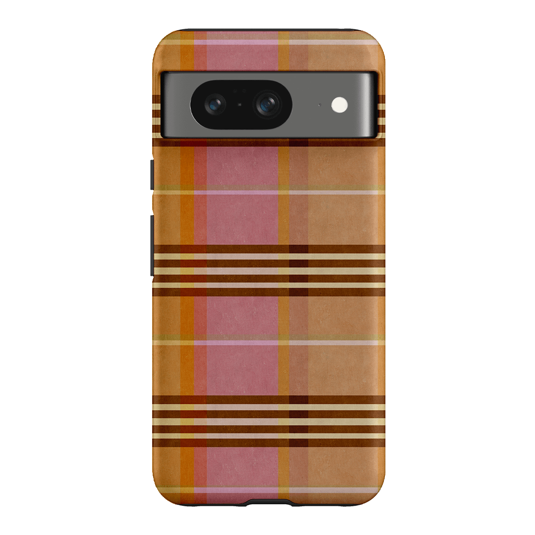 Peachy Plaid Phone Case for iPhone 15/14/13/12/11 Pro Max - Cute Tartan Pattern Protective Cover with Shockproof Design - Perfect for Everyday Use, Travel & Fashion Accessories