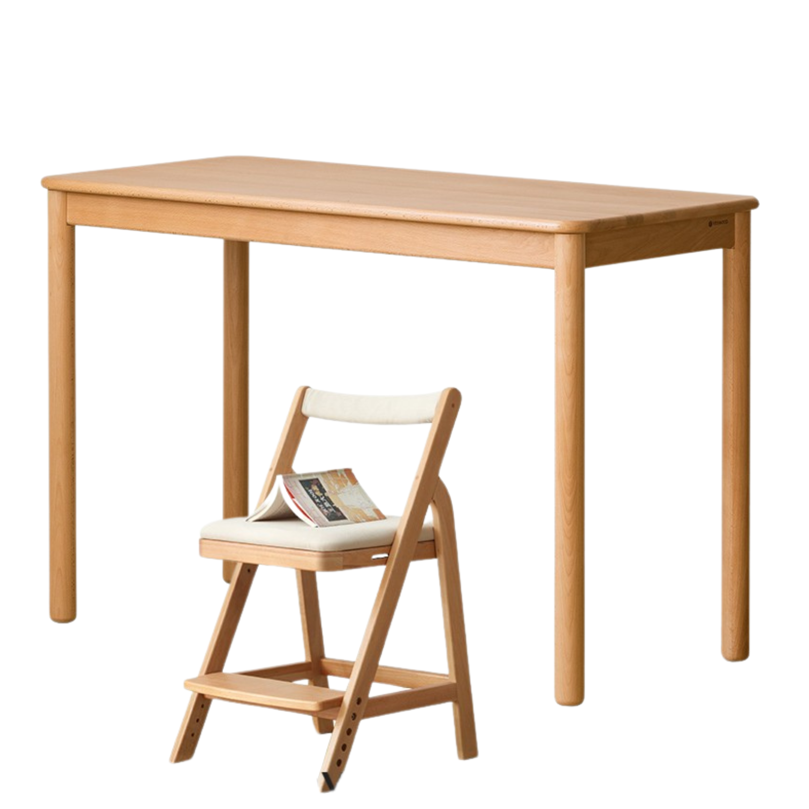 Solid Wood Kids Writing Desk - Beech & Oak Study Table for Children - Perfect for Homework, Drawing & Crafting in Bedroom or Study Room