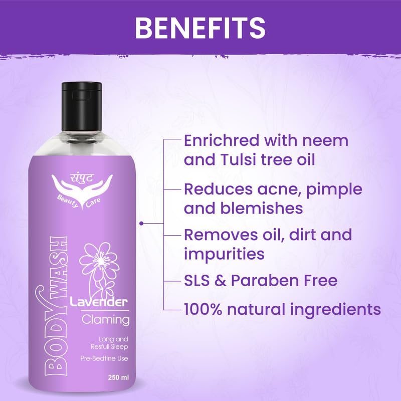 Lavender Calming Body Wash for Relaxation & Better Sleep - Soothes Skin & Promotes Restful Nights - Perfect for Evening Showers & Stress Relief