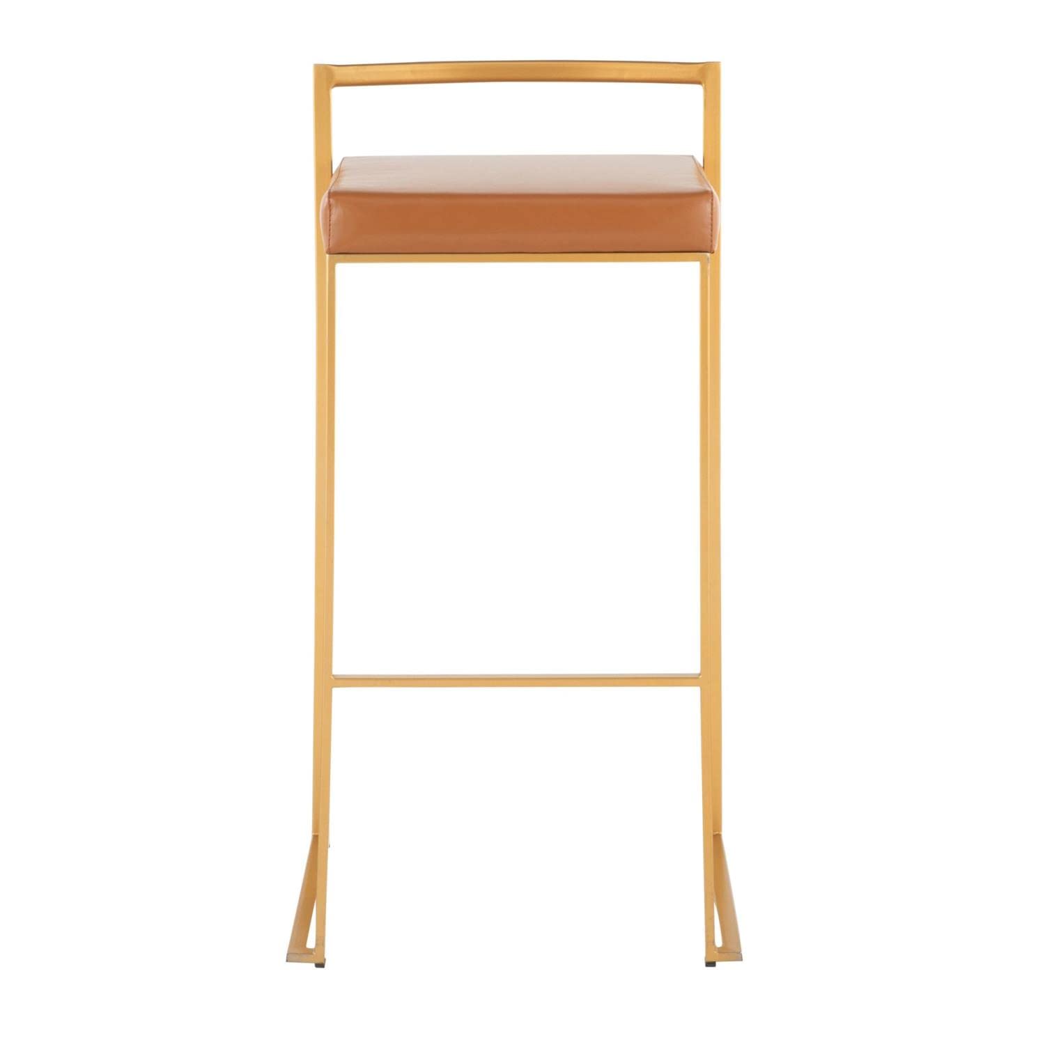 Fuji Stacker Bar Stool Set of 2 - Modern Counter Height Bar Chairs with Back Support for Kitchen Island, Breakfast Nook & Home Bar - Comfortable & Stylish Barstools for Dining & Entertaining